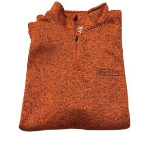 Realtree Orange Men's Quarter Zip 1/4 Pullover Mock Neck Sweater Size Large